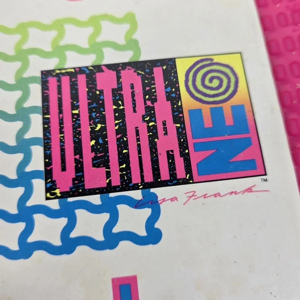 Vtg 1989 Lisa Frank Ultra NEO Volleyball w Net & Hands Trapper Keeper Binder